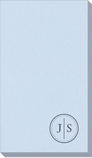 Petite Dotted Circle Duogram Linen Like Guest Towels